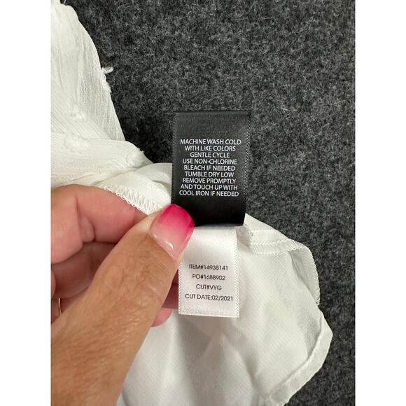 Torrid Peplum Chiffon Clip Dot Smocked Top 0 0X XL L Beachy - Picture 7 of 11